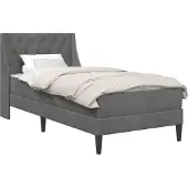 vidaXL Bedframe met matras met matras Donkergrijs 80 x 200 cm Fluweel