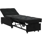 vidaXL Slaapbank Zwart 194 x 67 x 82 cm Fluweel