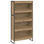 vidaXL Boekenkast 80 x 30 x 155 cm Bewerkt hout Ambachtelijk Eiken