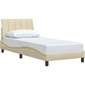 vidaXL Bedframe zonder matras "Hanko" 100x200 cm stof crèmekleurig