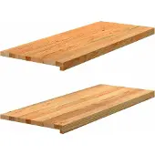 vidaXL Vensterbanken 2 st 100x40x2 cm massief eikenhout lichtbruin