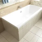 Polimat INES ligbad 180 x 80 cm wit met baddrager met sifon