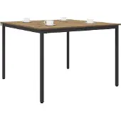 vidaXL Eettafels 110 x 110 x 75 cm Bewerkt hout Artisanaal eiken