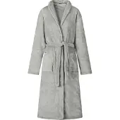 vidaXL Badjas zonder Kap Grijs m Flanel