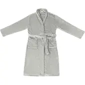 vidaXL Badjas zonder Kap Grijs l Flanel