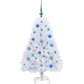vidaXL Kunstmatige Hinged Kerstboom Wit 120 cm PVC en Staal