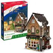 Cubic Fun 3D puzzel klompenmakerij LED verlichting kerstdorp speelgoed.