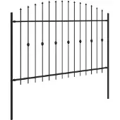 vidaXL Spike Fence ASTEN 200 x 166 cm Gepoedercoat staal Zwart