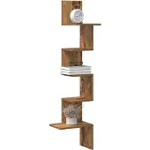 vidaXL Hoekwandschap 32x32x127,5 cm bewerkt hout oud houtkleurig