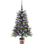 vidaXL Kerstboom met 150 LED met standaard Groen 90 cm PE