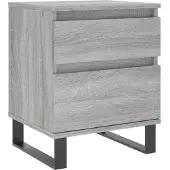 vidaXL Nachtkastjes 2 st 40x35x50 cm bewerkt hout grijs sonoma eiken