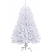 vidaXL Kunstmatige Hinged Kerstboom Wit 150 cm PVC en Staal