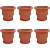 vidaXL Plantenpotten 6 st Baksteenrood Ø 39 x 32 cm Kunststof