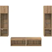 vidaXL TV-wandmeubel, 6 stuks, artisan-eikenhout fineer