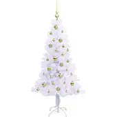 vidaXL Kunstkerstboom met 150 LED Wit 150 cm PVC en Staal