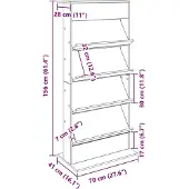 vidaXL Tijdschriftenrek Beton Grijs 70 x 41 x 156 cm Bewerkt hout