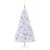 vidaXL Kunstkerstboom Wit 150 cm PVC en Staal