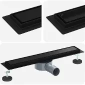 vidaXL Doucheafvoer 2-in-1 met 360° Sifon Zwart 50 cm