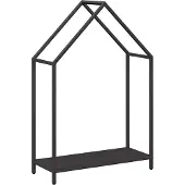 vidaXL Brandhoutrek 60x25x90 cm koudgewalst staal zwart