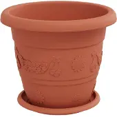 vidaXL Plantenpotten 24 st Baksteenrood Ø 26 x 21.5 cm Kunststof