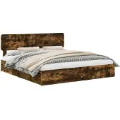 vidaXL Opbergbed met lade Rook Eiken 180 x 200 cm Bewerkt hout