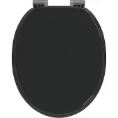 vidaXL Zacht-sluit toiletzitting Zwart 44 x 38 cm MDF bord