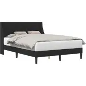 vidaXL Bedframe met hoofdeinde, zwart, 140 x 190 cm, fluweel