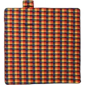 vidaXL Picknickkleed opvouwbaar geruit 200x200 cm fluweel meerkleurig
