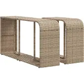 vidaXL Opbergschappen 2 st poly rattan grijs