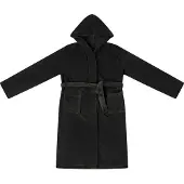 vidaXL Badjas Hoodie Zwart L Flanel