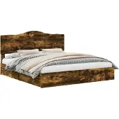 vidaXL Opbergbed met lade Rook Eiken 180 x 200 cm Bewerkt hout