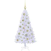 vidaXL Kunstkerstboom Wit 120 cm PVC en Staal