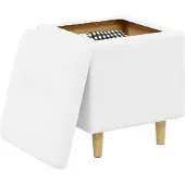 vidaXL Opslagottoman met kussen Wit 40 x 40 x 45 cm Kunstleer