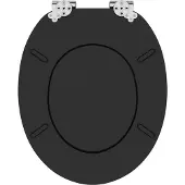 vidaXL Toiletbril Zwart 44 x 38 cm Bewerkt hout
