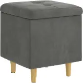 vidaXL Opslagottoman met kussen Donkergrijs 40 x 40 x 45 cm Fluweel