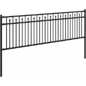 vidaXL Spike Hek BAARLO 200 x 110 cm Gepoedercoat staal Zwart