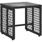 vidaXL Buitenmeubels set 3 st Zwart en Turkoois