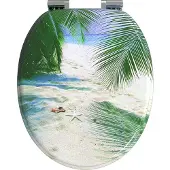 vidaXL Zacht-sluit toiletzitting Groen 44 x 38 cm MDF bord