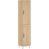 vidaXL Hoge kast 34,5x34x180 cm bewerkt hout sonoma eikenkleurig