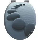 vidaXL Zacht-sluit toiletzitting Grijs 44 x 38 cm MDF bord