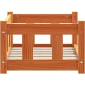 vidaXL Hondenbed 55 x 45 x 28 cm Massief grenenhout Wasbruin
