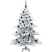 vidaXL Kunstmatige Hinged Kerstboom Wit 150 cm PVC en Staal