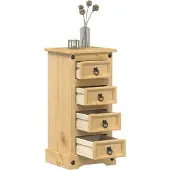 vidaXL Nachtkastje Corona 35x32,5x74 cm massief grenenhout
