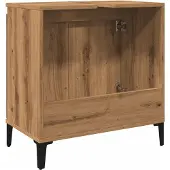 vidaXL Wastafelkast 58x33x60 cm bewerkt hout artisanaal eikenkleur