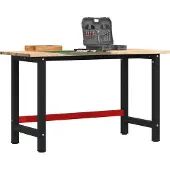 vidaXL Werkbank 140x60x81,5 cm massief eikenhout
