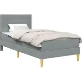 vidaXL Bedframe Lichtgrijs 100 x 200 cm Polyester