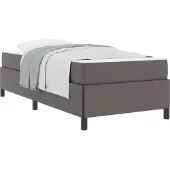 vidaXL Bedframe met matras Grijs 90 x 200 cm Stof