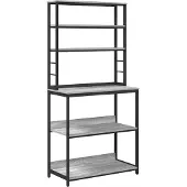 vidaXL Keukenplank 5-laags 80 x 40 x 168 cm Bewerkt hout Grijs Sonoma