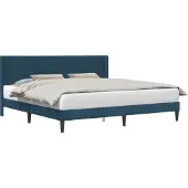 vidaXL Bedframe met hoofdeinde Blauw 180 x 200 cm Fluweel