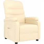vidaXL Fauteuil verstelbaar kunstleer crèmekleurig